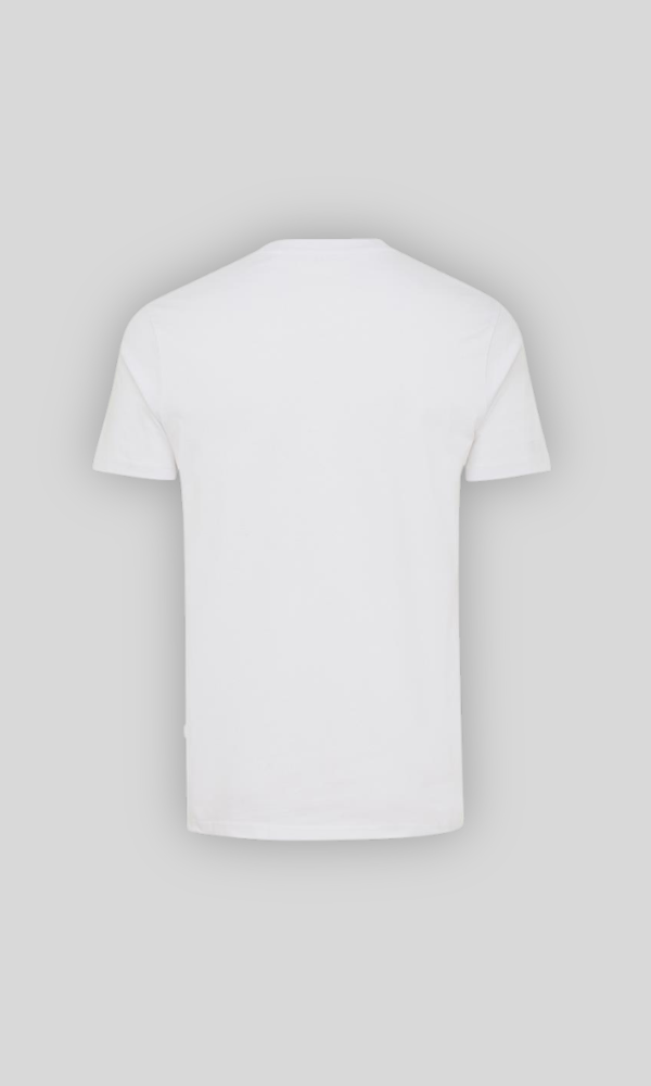 Recycled classic fit t-shirt, embroidered logo | White