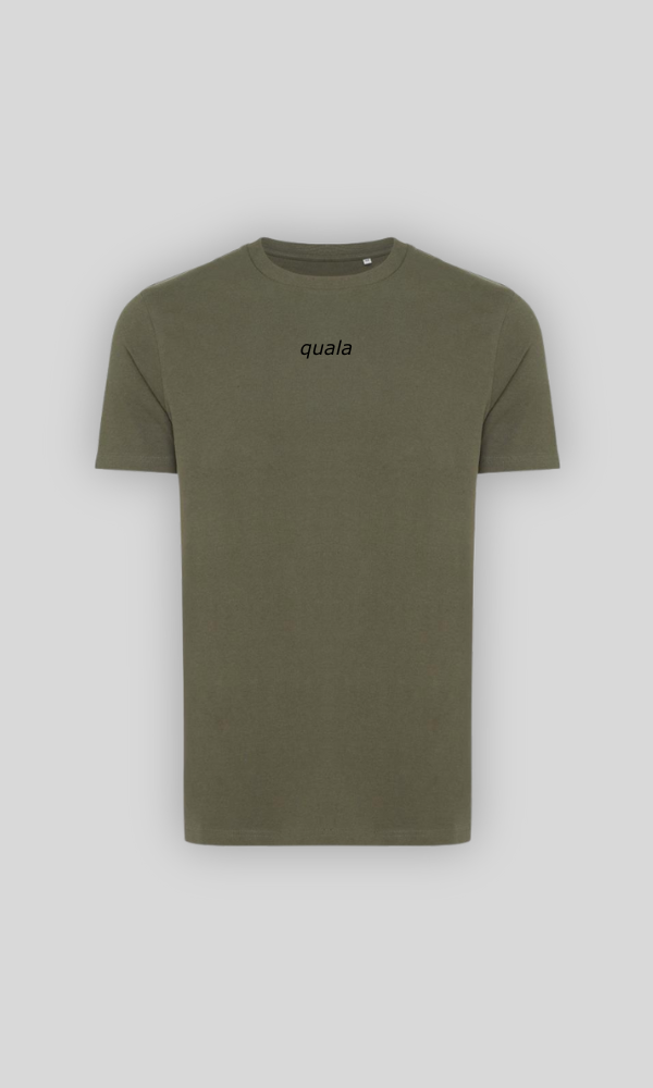 Recycled classic fit t-shirt, embroidered logo | Khaki
