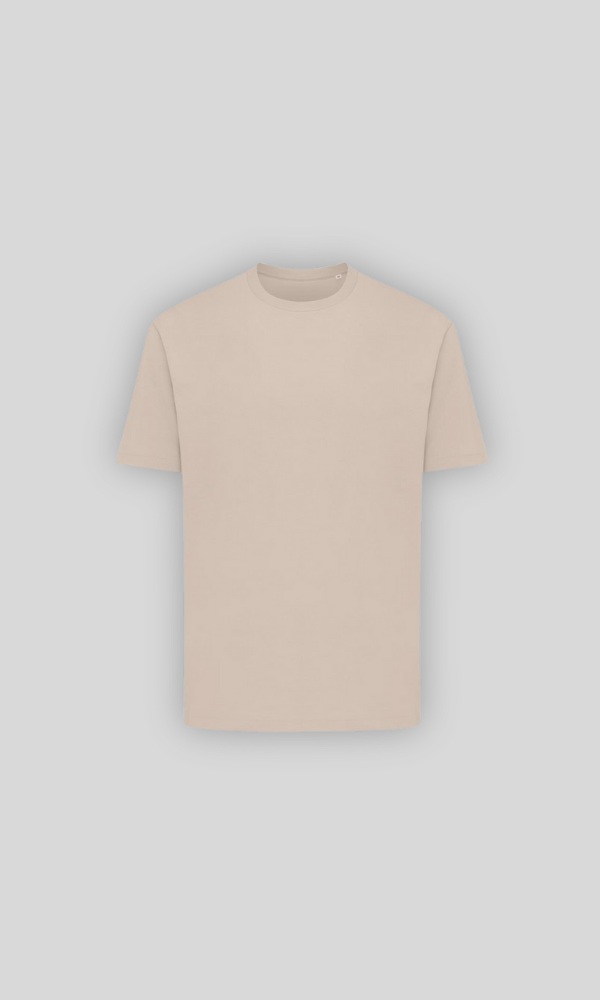 Recycled box fit t-shirt, printed logo | Desert