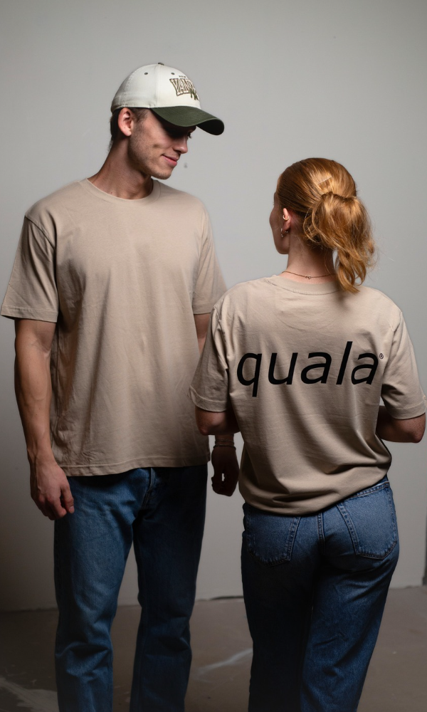 Recycled box fit t-shirt, printed logo | Desert