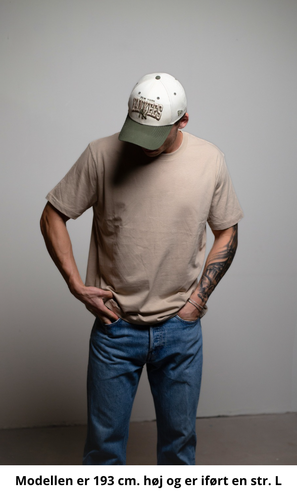 Recycled box fit t-shirt, printed logo | Desert