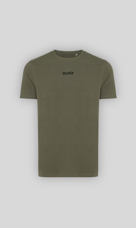 Recycled classic fit t-shirt, embroidered logo | Khaki