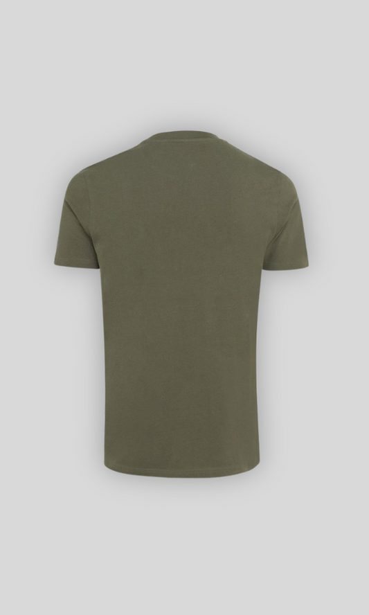 Recycled classic fit t-shirt, embroidered logo | Khaki