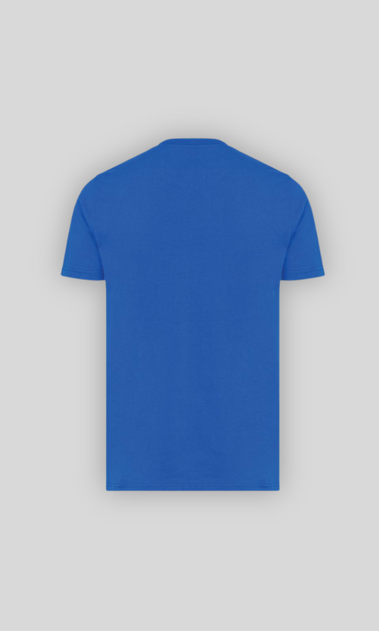 Recycled classic fit t-shirt, embroidered logo | Royal blue