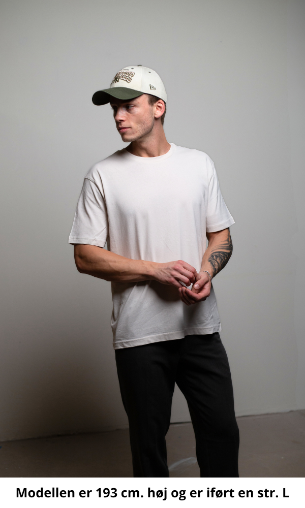 Recycled box fit t-shirt, printed logo | Neutral