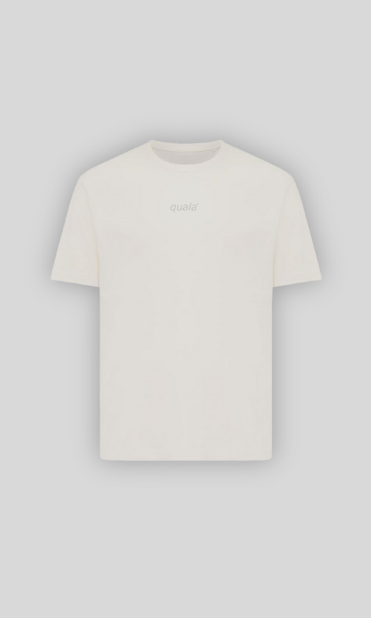 Recycled box fit t-shirt, embroidered logo | Neutral