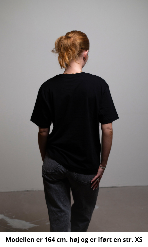 Recycled box fit t-shirt, embroidered logo | Black