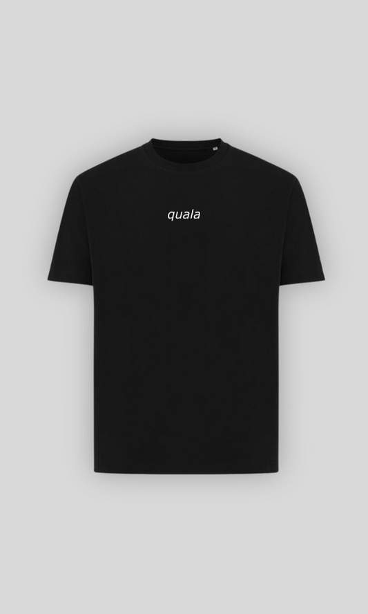 Recycled box fit t-shirt, embroidered logo | Black